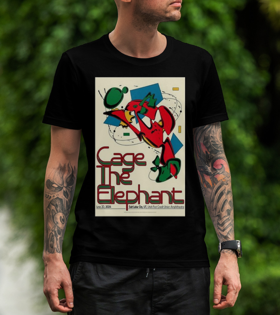 Cage The Elephant Salt Lake City Utah First Credit Union Amphitheatre June 20 T-Shirt
