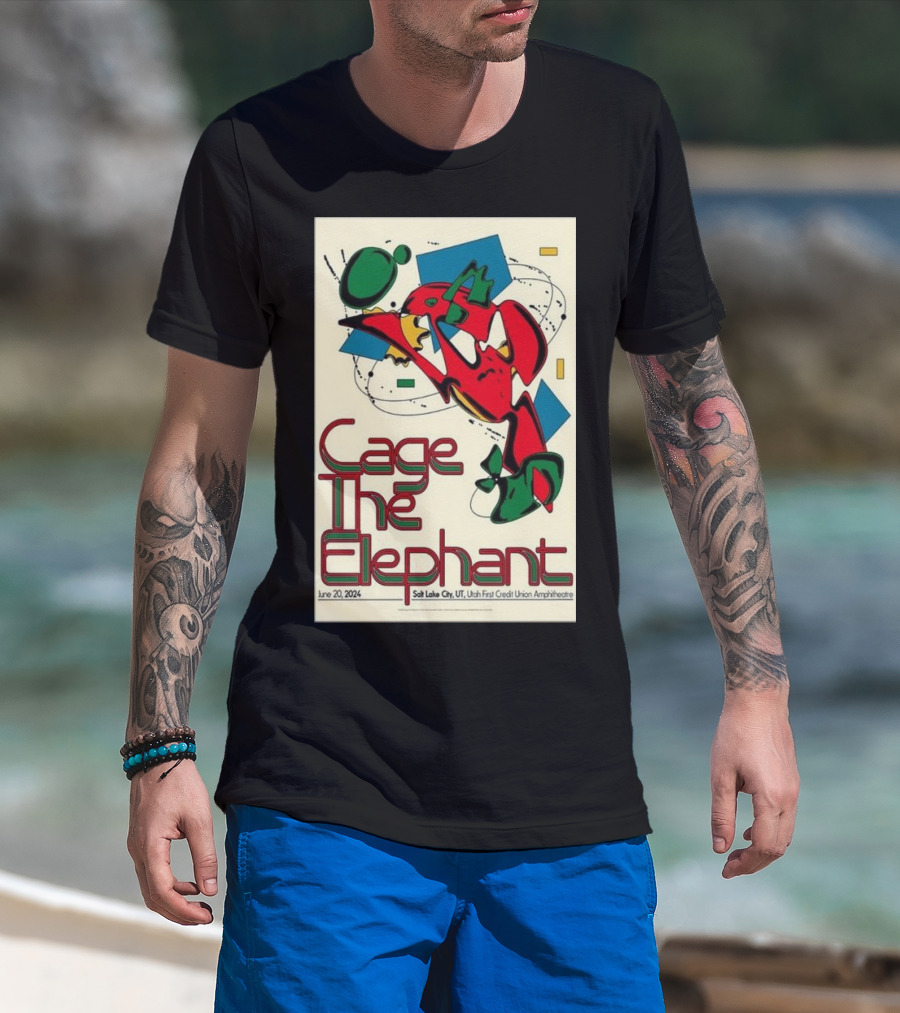 Cage The Elephant Salt Lake City Utah First Credit Union Amphitheatre June 20 T-Shirt