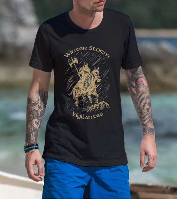 Ensiferum Winter Storm Vigilantes 2024 Knight On Horse With Axe T-Shirt