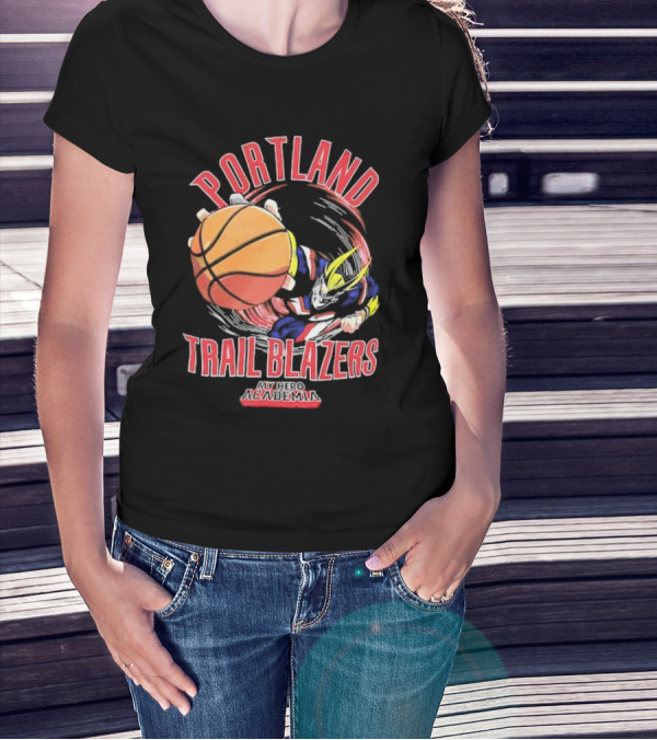 Portland Trail Blazers My Hero Academia All Might Basketball Smash T-Shirt