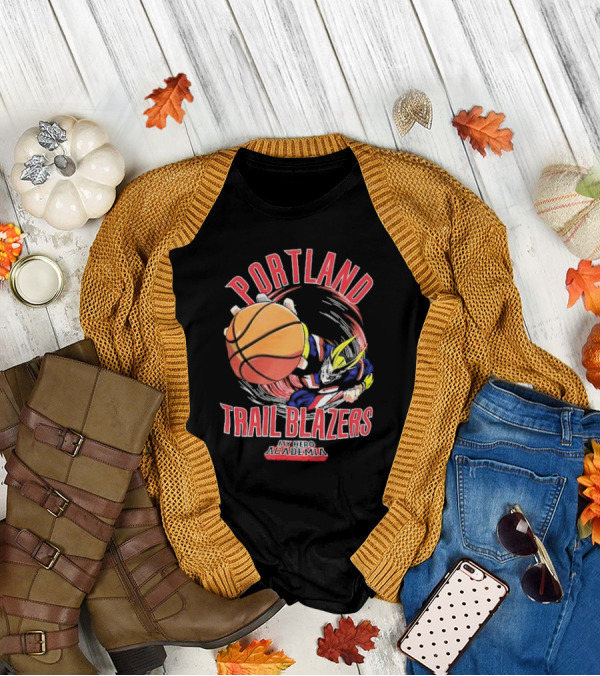 Portland Trail Blazers My Hero Academia All Might Basketball Smash T-Shirt
