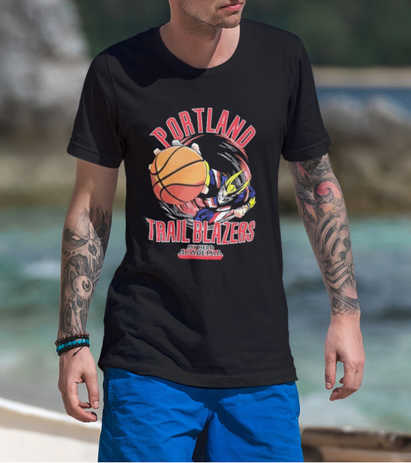 Portland Trail Blazers My Hero Academia All Might Basketball Smash T-Shirt