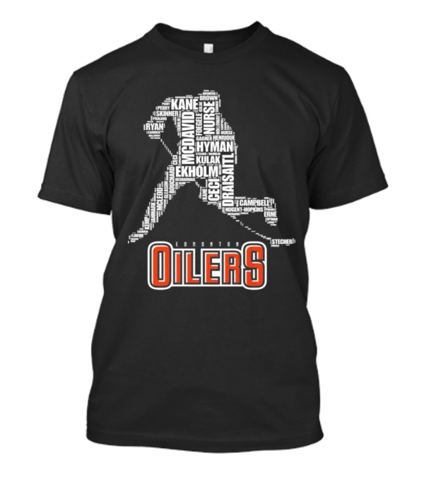 Edmonton Oilers McDavid Draisaitl Kane Hyman 2024 Stanley Cup Skating Challenge T-Shirt