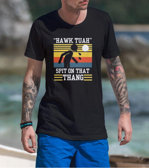 HAWK TUAH SPIT ON THAT THANG VINTAGE RETRO STRIPES T-Shirt