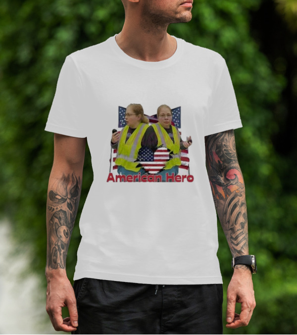 Gail Lewis American Hero Stars And Stripes Reflection T-Shirt