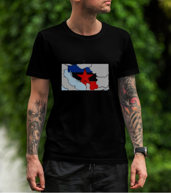 Bratje Ostanejo Uvek Braća 20 06 2024 Munchen Balkans Red Star Map T-Shirt