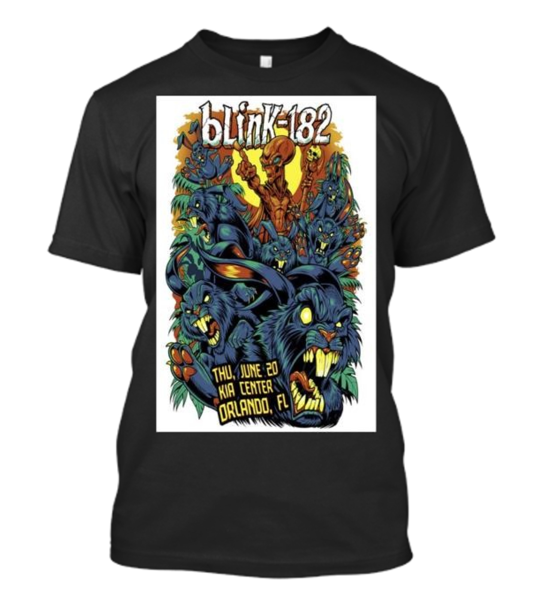 Blink-182 Concert Kia Center Orlando June 20 Colorful Monster T-Shirt
