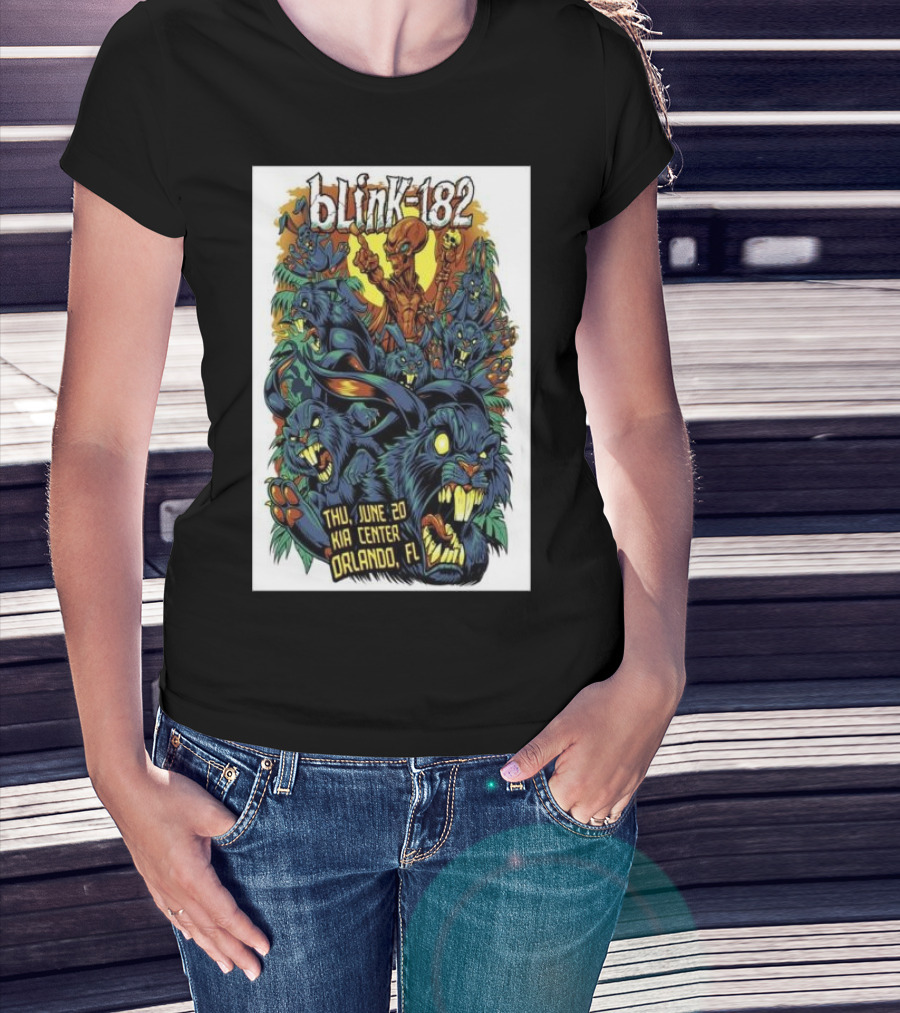 Blink-182 Concert Kia Center Orlando June 20 Colorful Monster T-Shirt