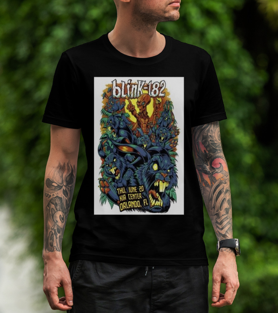 Blink-182 Concert Kia Center Orlando June 20 Colorful Monster T-Shirt