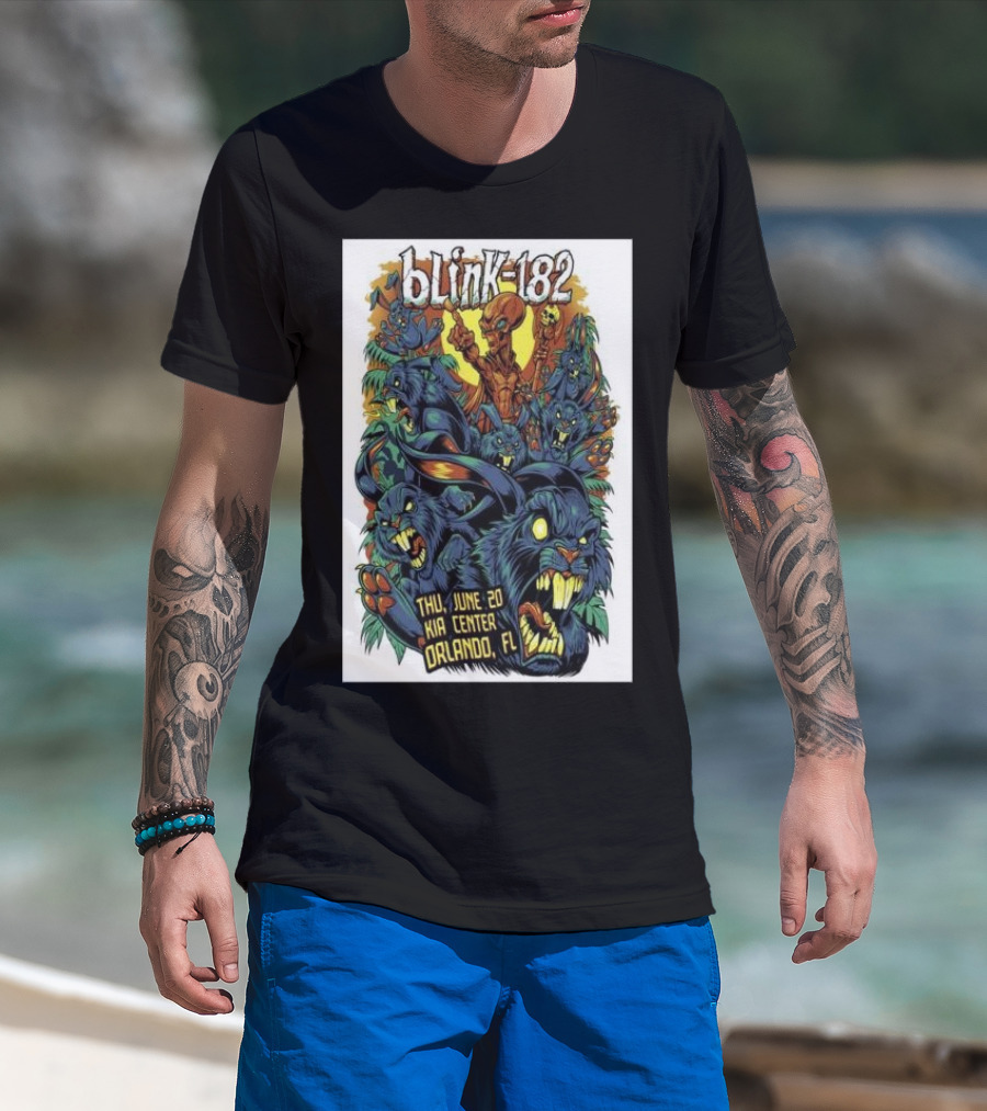Blink-182 Concert Kia Center Orlando June 20 Colorful Monster T-Shirt