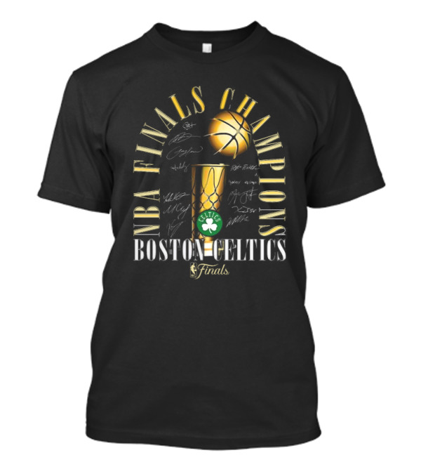 Boston Celtics 2024 NBA Finals Champions Signatures Trophy T-Shirt