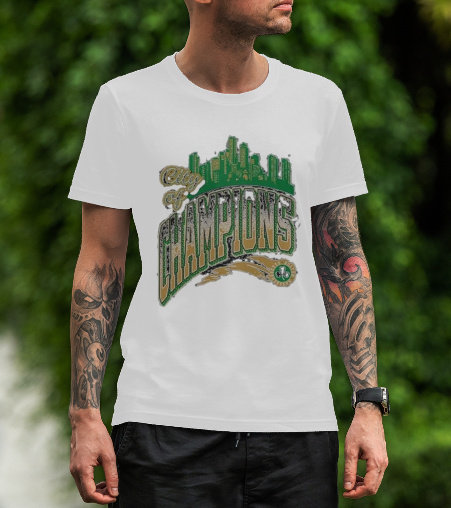 Boston Celtics City Of Champions Boston Skyline 2024 NBA Finals T-Shirt