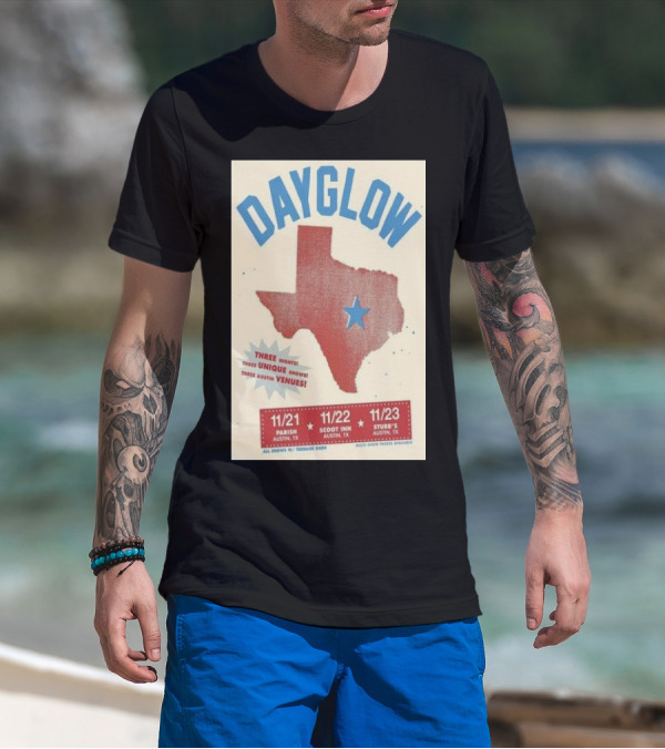 Dayglow Texas Tour Austin Parish Scoot Inn Stubbs November 21-23 T-Shirt