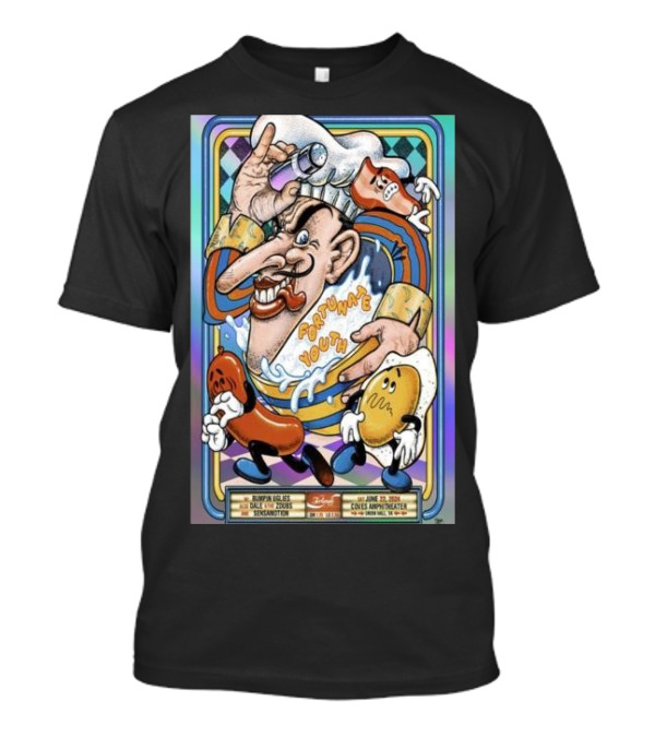 Fortunate Youth Live June 22 2024 The Coves Amphitheater Union Hall VA Trippy Cartoon T-Shirt