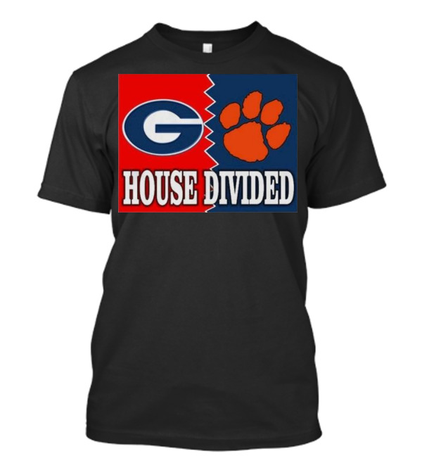 Georgia Bulldogs Vs Clemson Tigers House Divided Rivalry T-Shirt