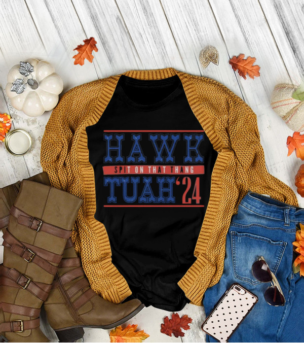 Hawk Tuah Spit On That Thang 24 Blue Red T-Shirt