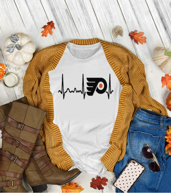 Philadelphia Flyers Heartbeat Logo Hockey T-Shirt