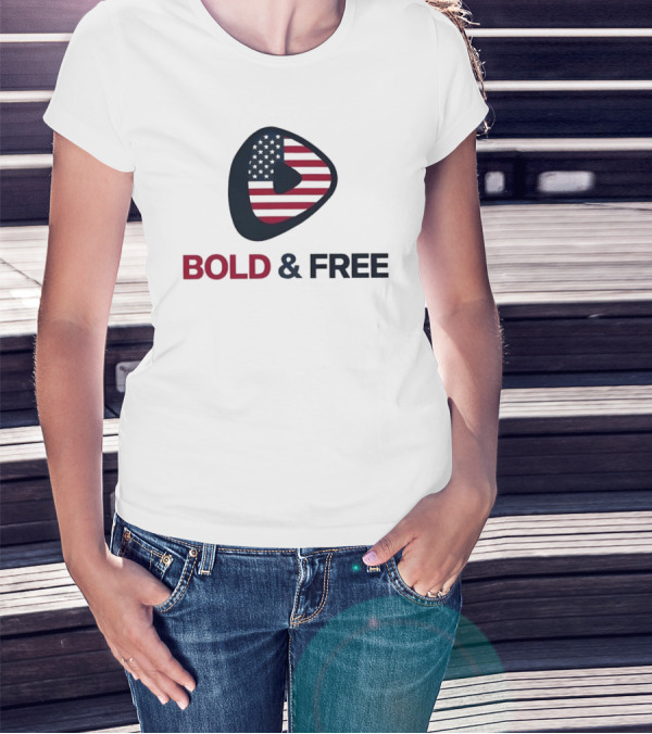 Bold And Free USA Rick Racela Flag T-Shirt