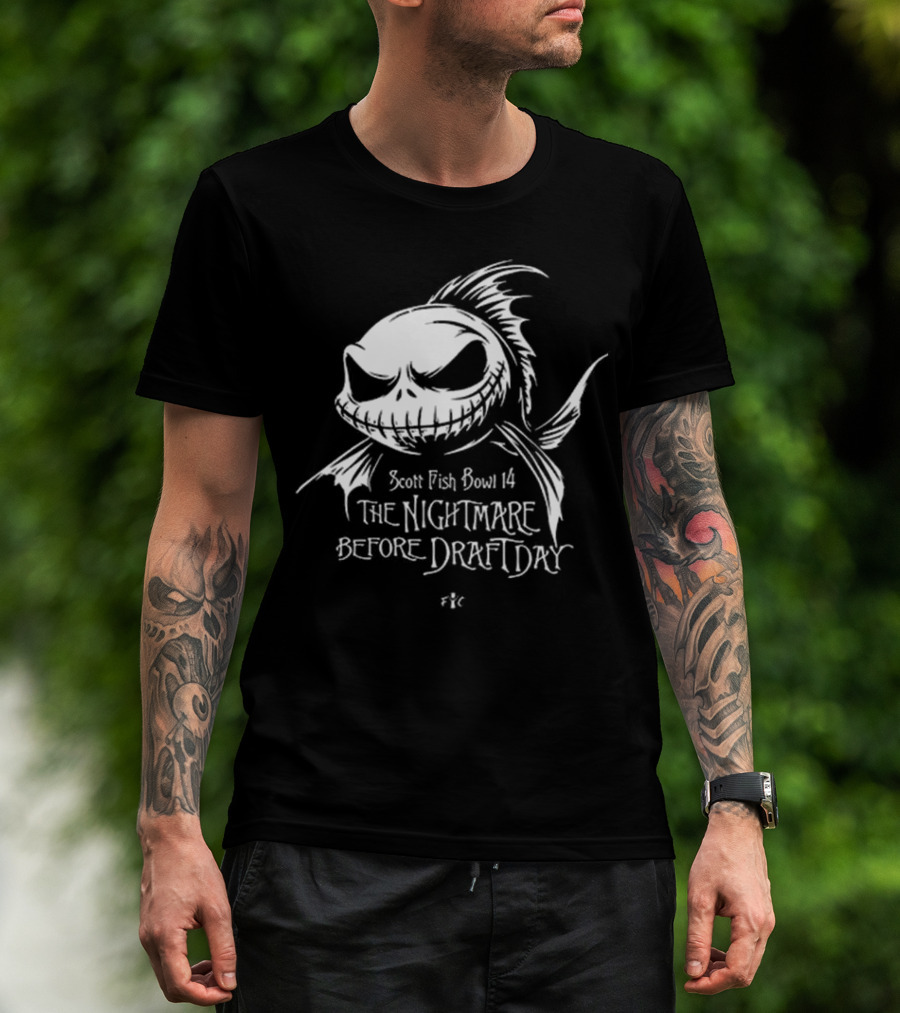 Scott Fish Bowl 14 The Nightmare Before Draft Day Jack Skellington Sketch T-Shirt