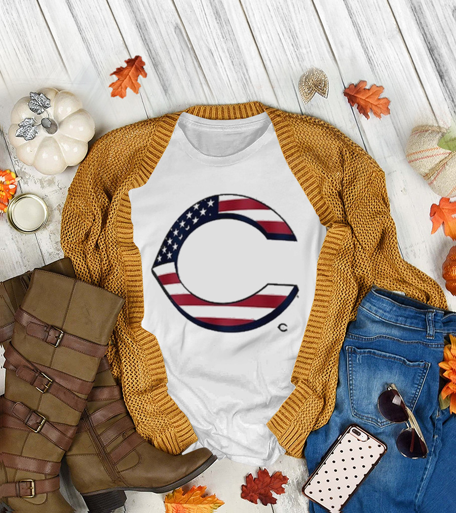 Cincinnati Reds American Flag Patriotic 4th of July T-Shirt
