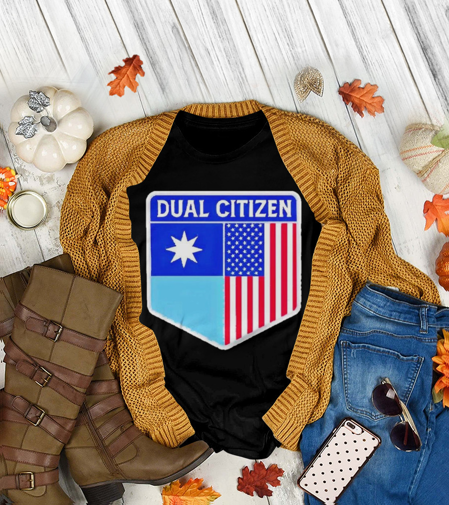 Dual Citizen of Minnesota and USA Flag Badge T-Shirt