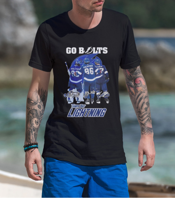 Tampa Bay Lightning Go Bolts Asilevskiy Kucherov Hedman Signatures T-Shirt