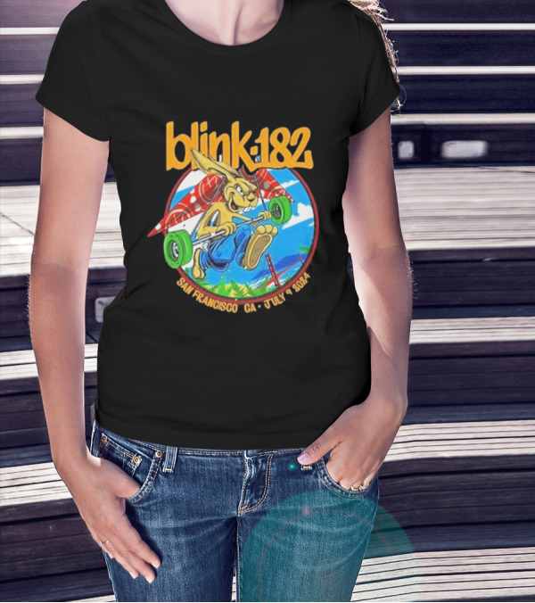 Blink-182 Rabbit San Francisco CA July 9 2024 Chase Center T-Shirt