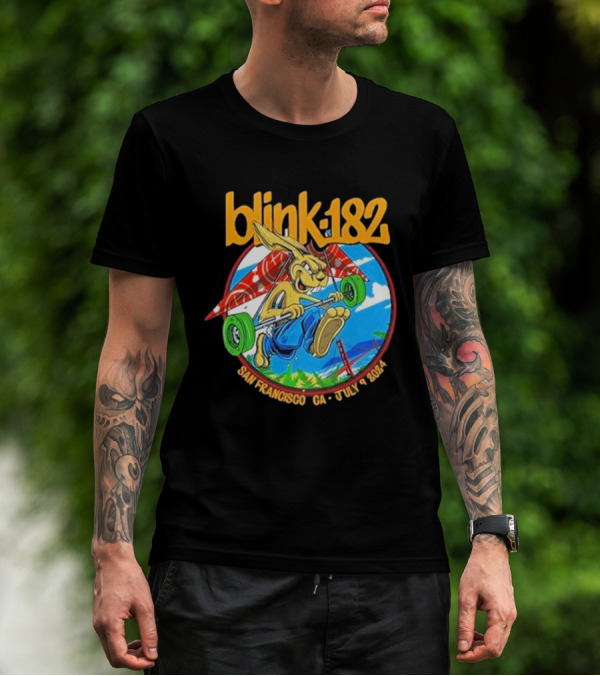 Blink-182 Rabbit San Francisco CA July 9 2024 Chase Center T-Shirt