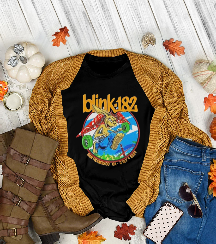 Blink-182 Rabbit San Francisco CA July 9 2024 Chase Center T-Shirt