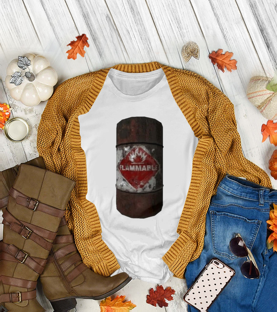Flammable Barrel Red Hazard T-Shirt