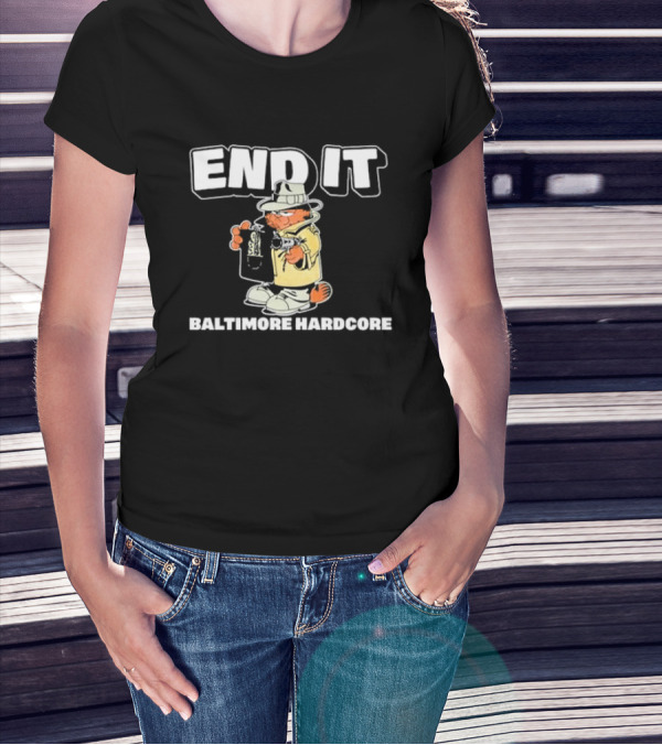 End It Baltimore Hardcore Garfield Trench Coat Detective T-Shirt