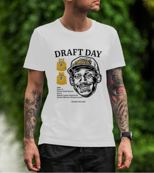 Draft Day 1996 Kobe Bryant Los Angeles Lakers Lower Merion Chase Dreams T-Shirt