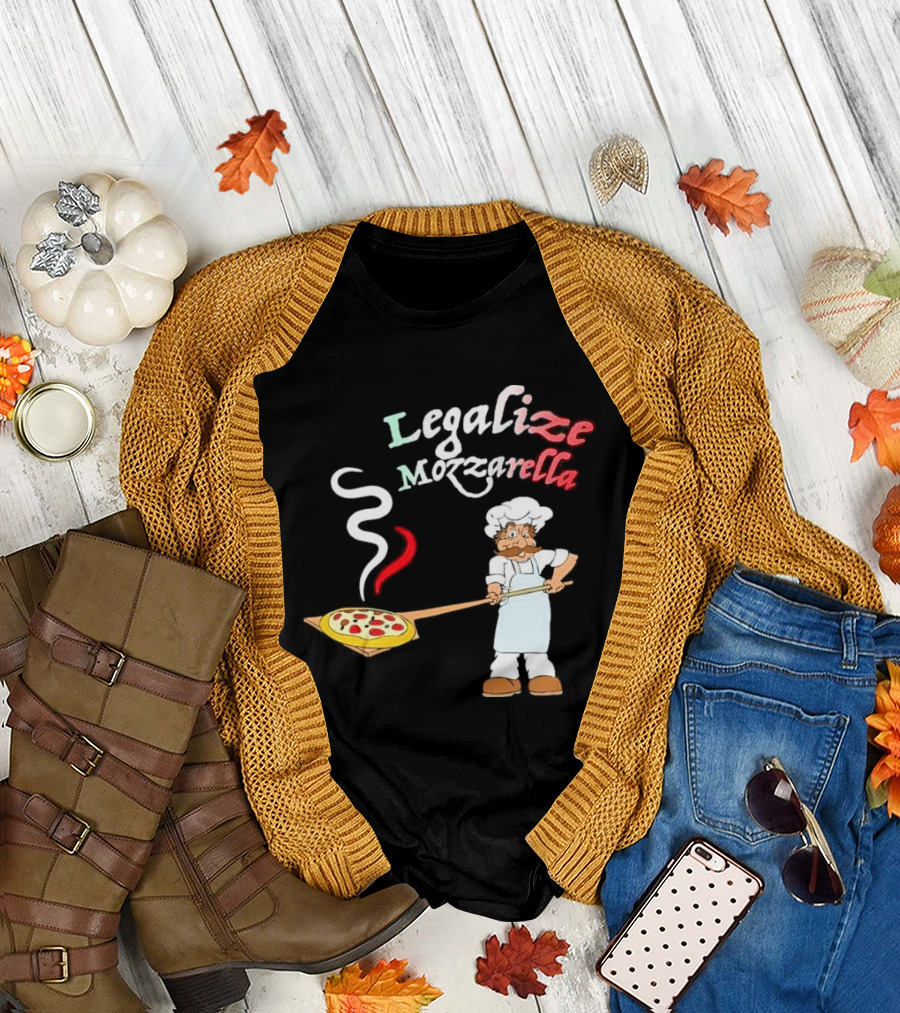 Legalize Mozzarella Pizza Chef with Pizza Peel and Steam T-Shirt