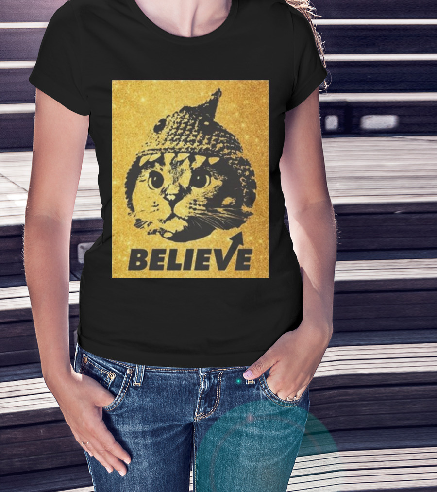 Believe Shark Cat Solana Gold T-Shirt