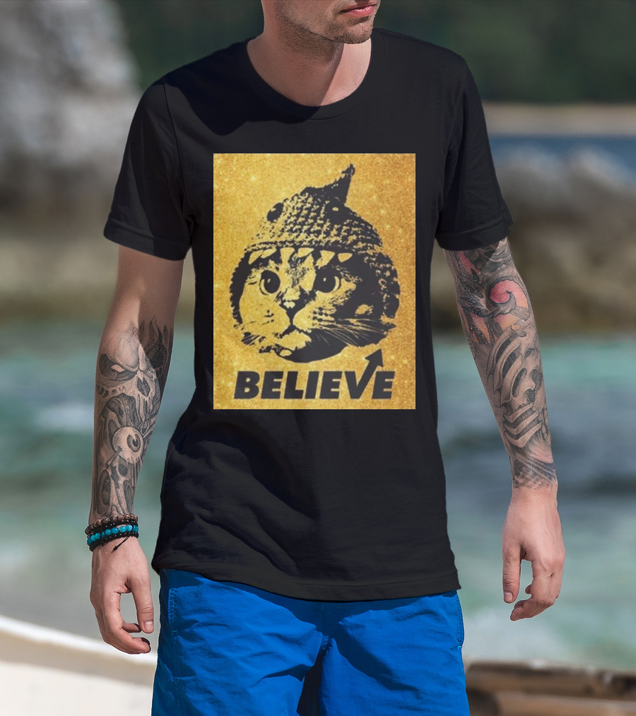 Believe Shark Cat Solana Gold T-Shirt