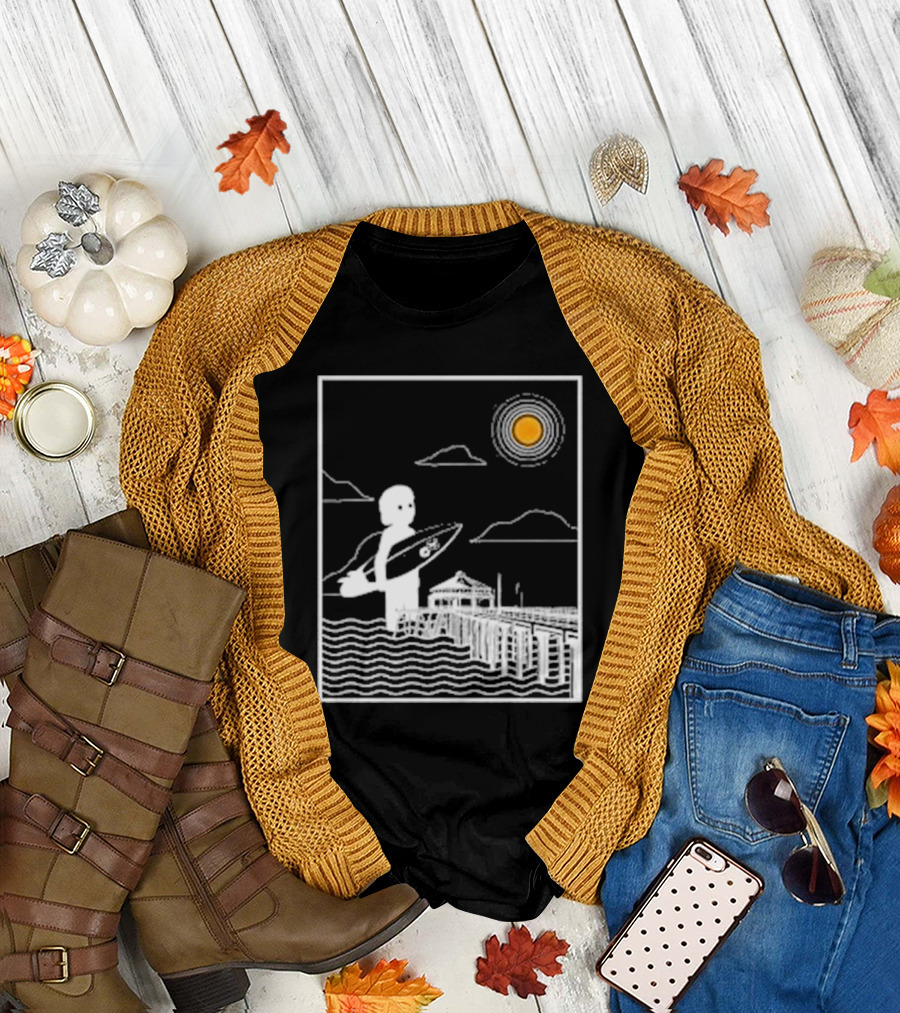 William Black Surfing Pier Orange County Sunset T-Shirt