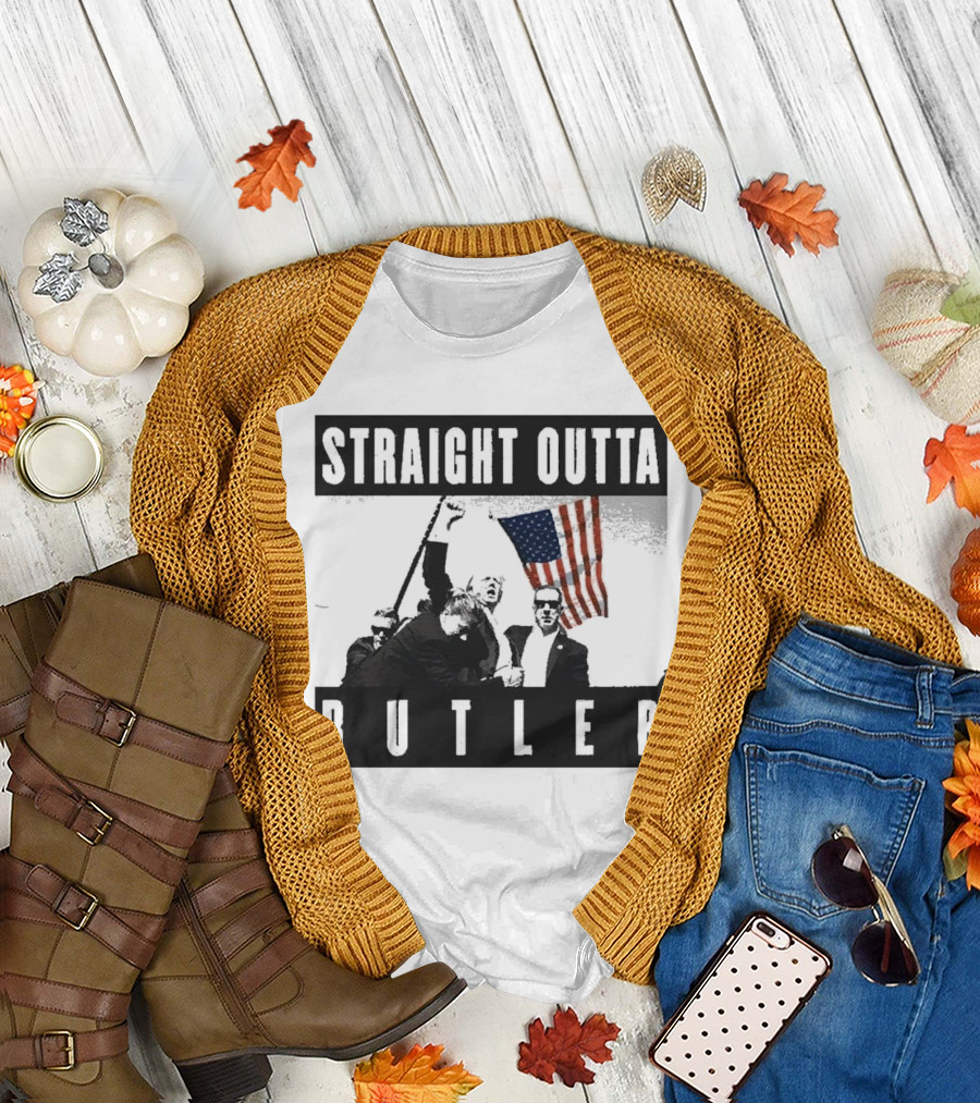 Trump Straight Outta Butler American Flag T-Shirt