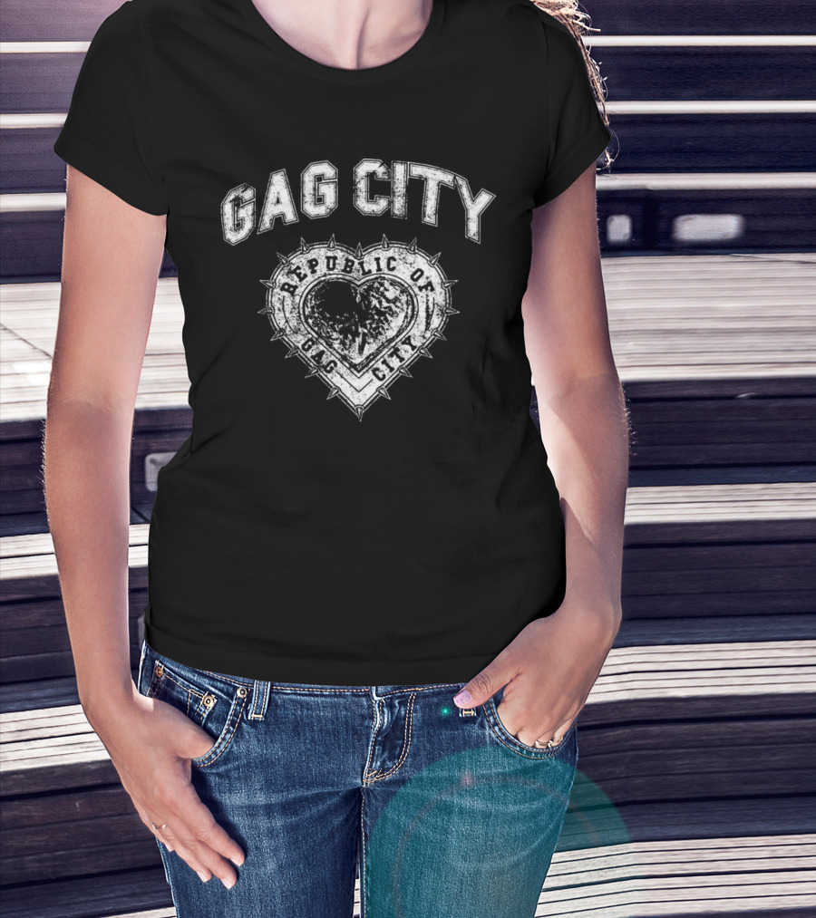 GAG CITY REPUBLIC OF GAG CITY HEART EMBLEM T-Shirt