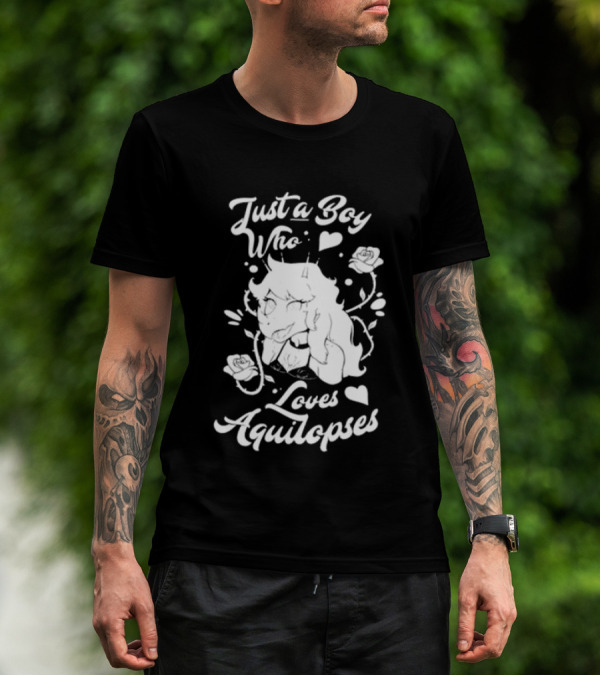 Just A Boy Who Loves Aquilops Snoot Game Rosa T-Shirt
