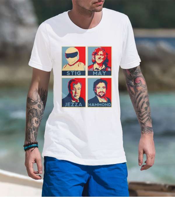 Stig May Jezza Hammond Top Gear Iconic Trio T-Shirt