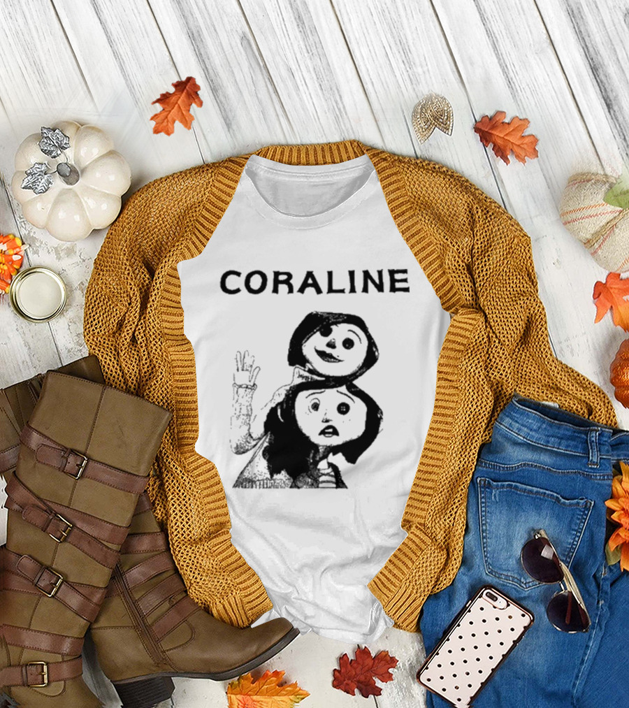 Coraline Movie Character Duo Fan Merchandise T-Shirt