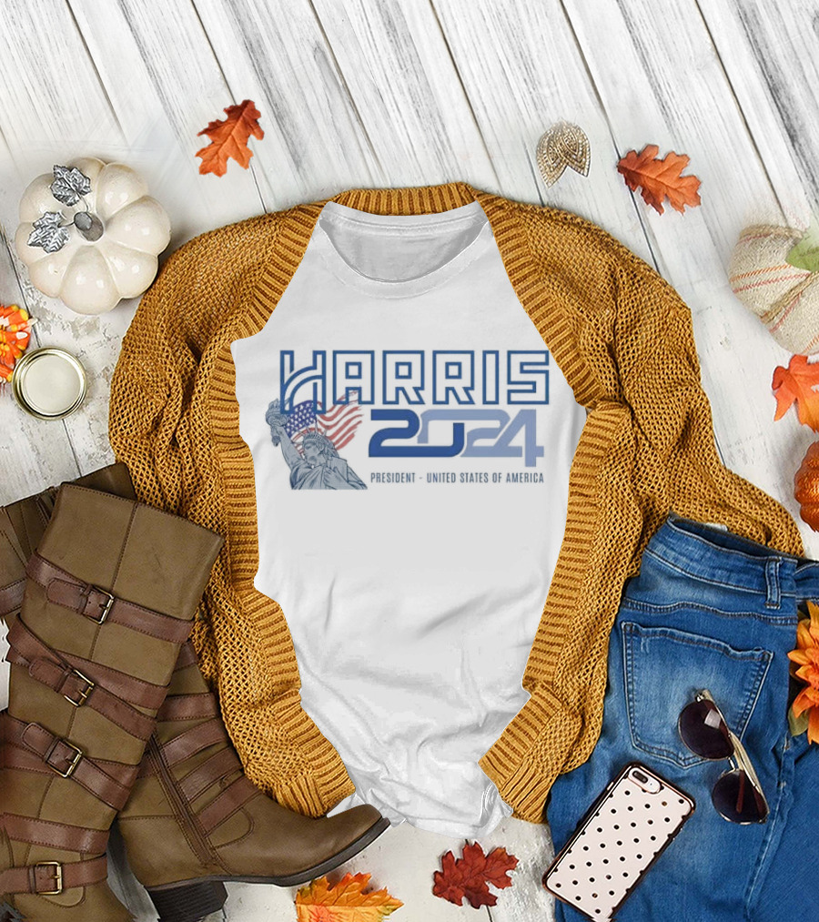 Harris 2024 President United States Of America American Flag Liberty T-Shirt