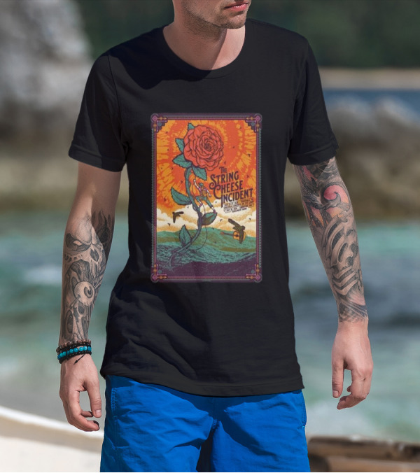 The String Cheese Incident July 25th-27th 2024 Troutdale Oregon Rose And Musical T-Shirt
