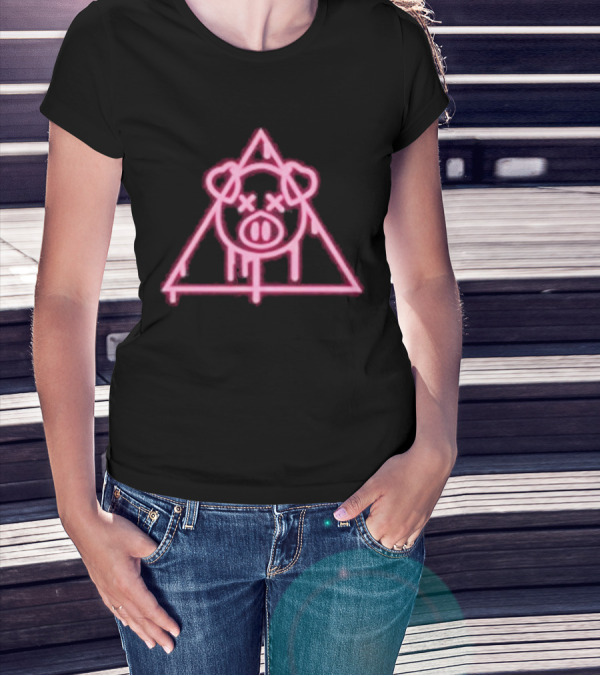 Shane Dawson Merch Neon Spray Paint Pig Triangle T-Shirt