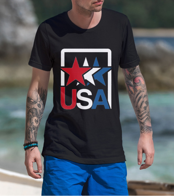 USA Stars In Motion Red White Blue T-Shirt