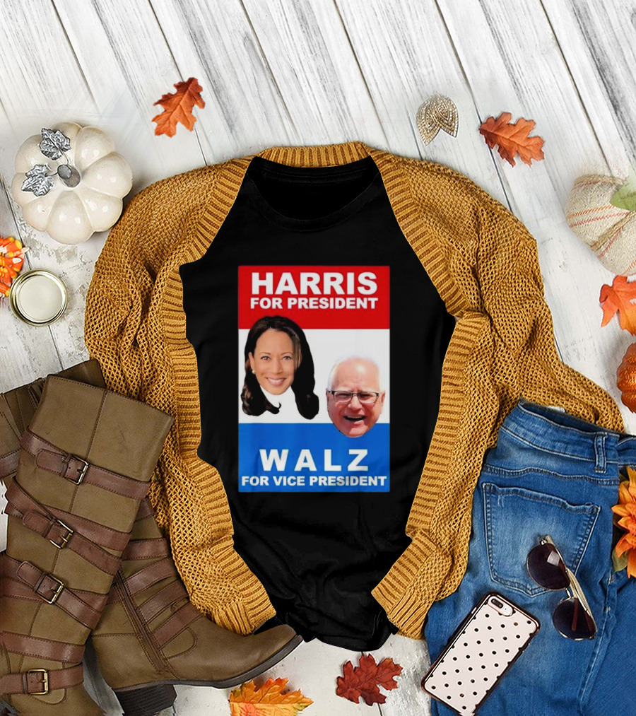Harris For President Walz For Vice President Kamala Harris Tim Walz 2024 Elections T-Shirt