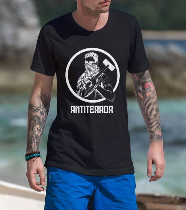 Antiterror Russian Machine Warrior With Sledgehammer T-Shirt