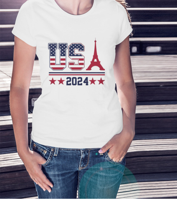 USA 2024 Eiffel Tower T-Shirt
