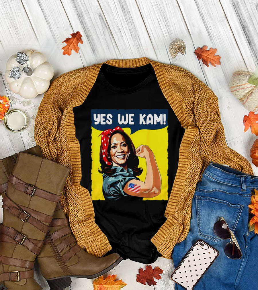 Yes We Kam Rosie the Riveter Kamala Harris Iconic American T-Shirt
