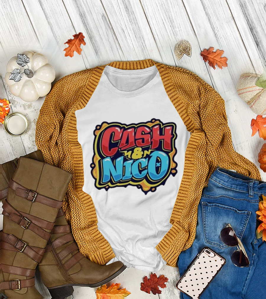 CASH and NICO Colorful Bold Typography T-Shirt